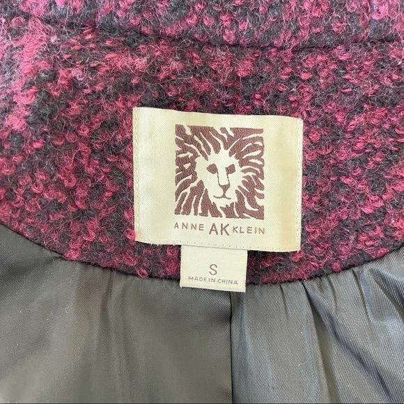 Anne Klein red/maroon marbled hooded full zipper warm coat size S - Picture 8 of 12